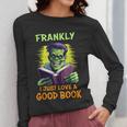 Halloween Teacher Librarian Frankenstein Reading Books Women Long Sleeve T-Shirt, funny design Halloween Teacher Librarian Frankenstein Reading Books Women Long Sleeve T-Shirt, funny design