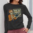 Halloween Teacher Six Seven Meme 6 7 Skeleton Spooky Costume Women Long Sleeve T-Shirt, funny design