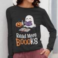 Halloween Teacher Women Cute Reading Ghost Read More Books Women Long Sleeve T-Shirt, funny design Halloween Teacher Women Cute Reading Ghost Read More Books Women Long Sleeve T-Shirt, funny design