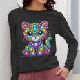Happy Dot Day Colorful Polka Dot Cat Kitten Teachers Kids Women Long Sleeve T-Shirt, funny design