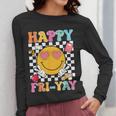 Happy Fri-Yay Groovy Teacher Friday Weekend Fri Yay Women Long Sleeve T-Shirt, Groovy Teacher Gifts, funny design