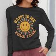 Happy To See Your Face Retro Happy Teacher Back To School Women Long Sleeve T-Shirt, funny design