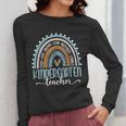 Kindergarten Teacher Leopard Boho Rainbow Back To School Women Long Sleeve T-Shirt, funny design Kindergarten Teacher Leopard Boho Rainbow Back To School Women Long Sleeve T-Shirt, funny design