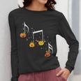 Music Note Pumpkin Fall Music Teacher Halloween Costume Women Long Sleeve T-Shirt, funny design