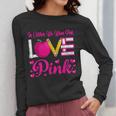 In October We Wear Pink Love Teacher Breast Cancer Awareness Women Long Sleeve T-Shirt, funny design In October We Wear Pink Love Teacher Breast Cancer Awareness Women Long Sleeve T-Shirt, funny design
