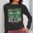 One Lucky Teacher Coquette Bow St Patricks Day Teacher Women Long Sleeve T-Shirt, funny design One Lucky Teacher Coquette Bow St Patricks Day Teacher Women Long Sleeve T-Shirt, funny design