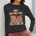 One Thankful Teacher Fall Leaves Thanksgiving Retro Women Long Sleeve T-Shirt, funny design