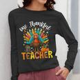 One Thankful Teacher Thanksgiving Turkey Cute Crayon Pencil Women Long Sleeve T-Shirt, funny design One Thankful Teacher Thanksgiving Turkey Cute Crayon Pencil Women Long Sleeve T-Shirt, funny design