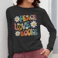 Peace Love Books Bookworm Librarian Reading Teacher Groovy Women Long Sleeve T-Shirt, Groovy Teacher Gifts, funny design Peace Love Books Bookworm Librarian Reading Teacher Groovy Women Long Sleeve T-Shirt, Groovy Teacher Gifts, funny design
