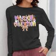 Physical Education Halloween Bow Checkered Teacher Ghost PE Women Long Sleeve T-Shirt, Pe Teacher Gifts, funny design