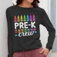 Pre-K Crew Teacher Team Squad Hello Back School Graduation Women Long Sleeve T-Shirt, funny design Pre-K Crew Teacher Team Squad Hello Back School Graduation Women Long Sleeve T-Shirt, funny design