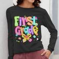 Preppy First Grade Back To School 1st Grade Teacher Girl Kid Women Long Sleeve T-Shirt, First Grade Teacher Gifts, funny design