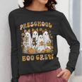 Preschool Boo Crew Halloween Teacher Ghost Costume Matching Women Long Sleeve T-Shirt, funny design