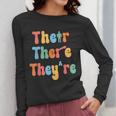 There Their They'Re English Class Grammar Joke Teacher Women Long Sleeve T-Shirt, English Teacher Gifts, funny design