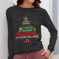 Reading Teacher Christmas Shirt Elf Christmas Cheer For Men Women Women Long Sleeve T-Shirt, funny design