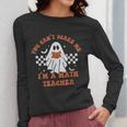 Retro You Can't Scare Me I'm A Math Teacher Cute Ghost Women Women Long Sleeve T-Shirt, funny design