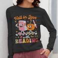 Retro Fall In Love With Learning Pumpkin Autumn Teacher Women Long Sleeve T-Shirt, funny design