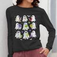 Retro Halloween Science Teacher Ghost Laboratory Teacher Women Long Sleeve T-Shirt, Science Teacher Gifts, funny design