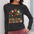 Retro Instructional Assistant Wildflowers Teacher Aide Women Long Sleeve T-Shirt, funny design