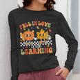 Retro Pumpkin Fall In Love With Learning Autumn Teacher Women Long Sleeve T-Shirt, funny design Retro Pumpkin Fall In Love With Learning Autumn Teacher Women Long Sleeve T-Shirt, funny design