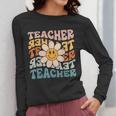 Retro Teacher Daisy Colorful Elementary School Teacher Women Long Sleeve T-Shirt, funny design