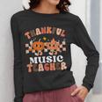 Retro Thankful Music Teacher Pumpkin Fall Thanksgiving Women Long Sleeve T-Shirt, funny design