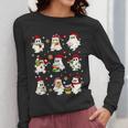 Santa Ghost Reading Books Christmas Library Teacher Women Long Sleeve T-Shirt, funny design