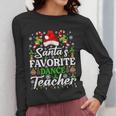 Santa's Favorite Dance Teacher Shirt Christmas Pajama Women Long Sleeve T-Shirt, funny design Santa's Favorite Dance Teacher Shirt Christmas Pajama Women Long Sleeve T-Shirt, funny design