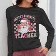 Santa's Favorite Teacher Groovy Christmas Teacher Boys Girls Women Long Sleeve T-Shirt, Groovy Teacher Gifts, funny design Santa's Favorite Teacher Groovy Christmas Teacher Boys Girls Women Long Sleeve T-Shirt, Groovy Teacher Gifts, funny design