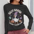 Silly Goose Spooky Teacher Club Halloween Witch Ghost Women Long Sleeve T-Shirt, funny design
