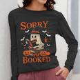 Sorry I'm Booked Ghost Reading Book Lover Teacher Halloween Women Long Sleeve T-Shirt, funny design