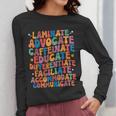 Sped Caffeinate Advocate Laminate Educate Teacher Men Women Kids Women Long Sleeve T-Shirt, funny design