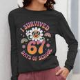 I Survived 67 Days Of School Groovy Retro Teachers Girls Women Long Sleeve T-Shirt, funny design I Survived 67 Days Of School Groovy Retro Teachers Girls Women Long Sleeve T-Shirt, funny design