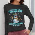 Surviving The Teacher Life Pjs Pajamas Christmas Xmas Teache Women Long Sleeve T-Shirt, funny design