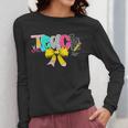 Teach Coquette Bow Teacher Back To School Happy First Day Women Long Sleeve T-Shirt, funny design
