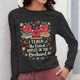 I Teach The Cutest Apples In The Orchard Cute Fall Teacher Women Long Sleeve T-Shirt, funny design