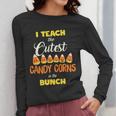 I Teach The Cutest Candy Corn In The Patch Teacher Halloween Women Long Sleeve T-Shirt, funny design
