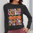 I Teach The Cutest Pumpkins Halloween Fall Teacher Women Women Long Sleeve T-Shirt, funny design I Teach The Cutest Pumpkins Halloween Fall Teacher Women Women Long Sleeve T-Shirt, funny design