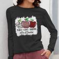 Teach Love Inspire Pre-k Teacher Apple Leopard Red Plain Women Long Sleeve T-Shirt, funny design