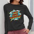 I Teach Superheroes Retro Comic Super Teacher Graphic Women Long Sleeve T-Shirt, Super Teacher Gifts, funny design