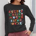 Teacher Christmas Alphabet Back To School Holiday Learning Women Long Sleeve T-Shirt, funny design
