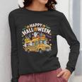 Teacher Halloween School Bus Driver Cute Ghost Witch Party Women Long Sleeve T-Shirt, funny design