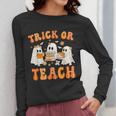 Teacher Halloween Trick Or Teach Retro Groovy Floral Ghost Women Long Sleeve T-Shirt, Groovy Teacher Gifts, funny design Teacher Halloween Trick Or Teach Retro Groovy Floral Ghost Women Long Sleeve T-Shirt, Groovy Teacher Gifts, funny design