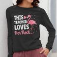 This Teacher Loves Her Flock Teaching Flamingo Girl Women Long Sleeve T-Shirt, funny design This Teacher Loves Her Flock Teaching Flamingo Girl Women Long Sleeve T-Shirt, funny design