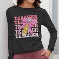 Teacher Pencil Back To School Groovy Pink Teacher First Day Women Long Sleeve T-Shirt, Groovy Teacher Gifts, funny design Teacher Pencil Back To School Groovy Pink Teacher First Day Women Long Sleeve T-Shirt, Groovy Teacher Gifts, funny design