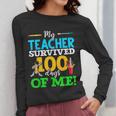 My Teacher Survived 100 Days Of Me Dab 100 Days Of School For Men Women Kids Women Long Sleeve T-Shirt, funny design My Teacher Survived 100 Days Of Me Dab 100 Days Of School For Men Women Kids Women Long Sleeve T-Shirt, funny design
