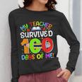 My Teacher Survived 100 Days Of Me 100 Days Of School Women Long Sleeve T-Shirt, funny design