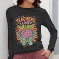 Teacher Teachers Love Brains Halloween Men Women Women Long Sleeve T-Shirt, funny design