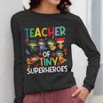 Teacher Of Tiny Superheroes Teach 100th Day Of School Men Women Girls Kids Women Long Sleeve T-Shirt, funny design