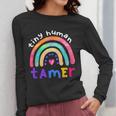 Tiny Human Tamer Watercolor Rainbow Daycare Teacher Women Long Sleeve T-Shirt, funny design Tiny Human Tamer Watercolor Rainbow Daycare Teacher Women Long Sleeve T-Shirt, funny design